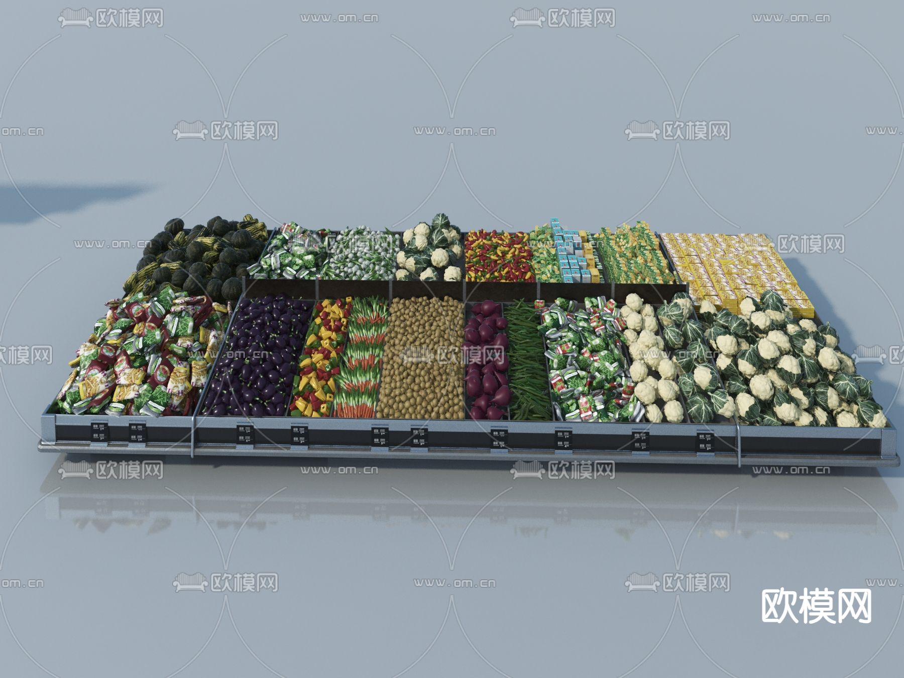 蔬果架 超市货架3d模型下载