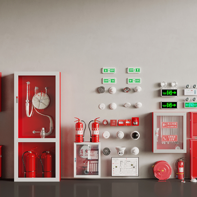  消防栓 应急灯 灭火器su模型 