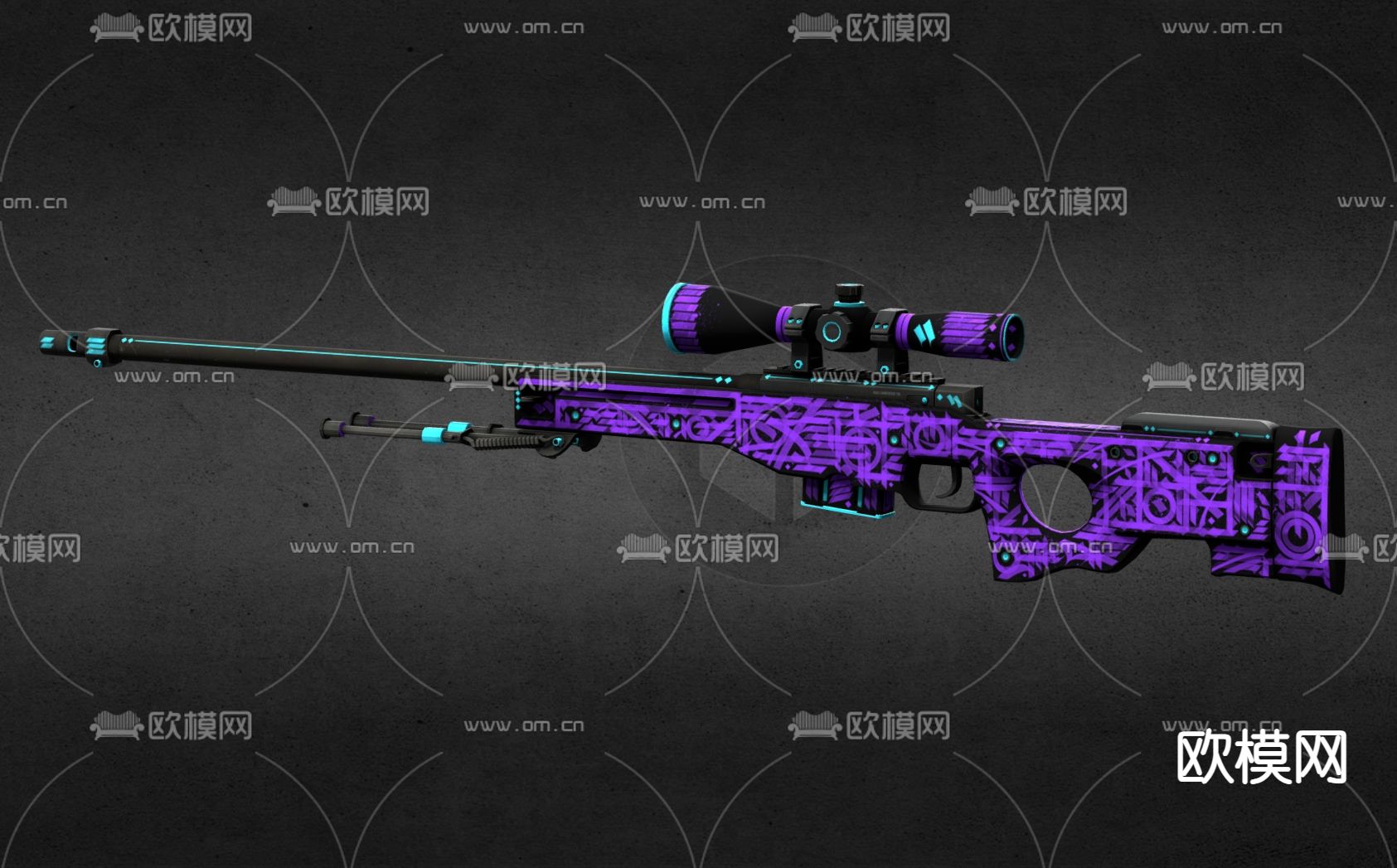 自动步枪su模型下载（渲染图2）