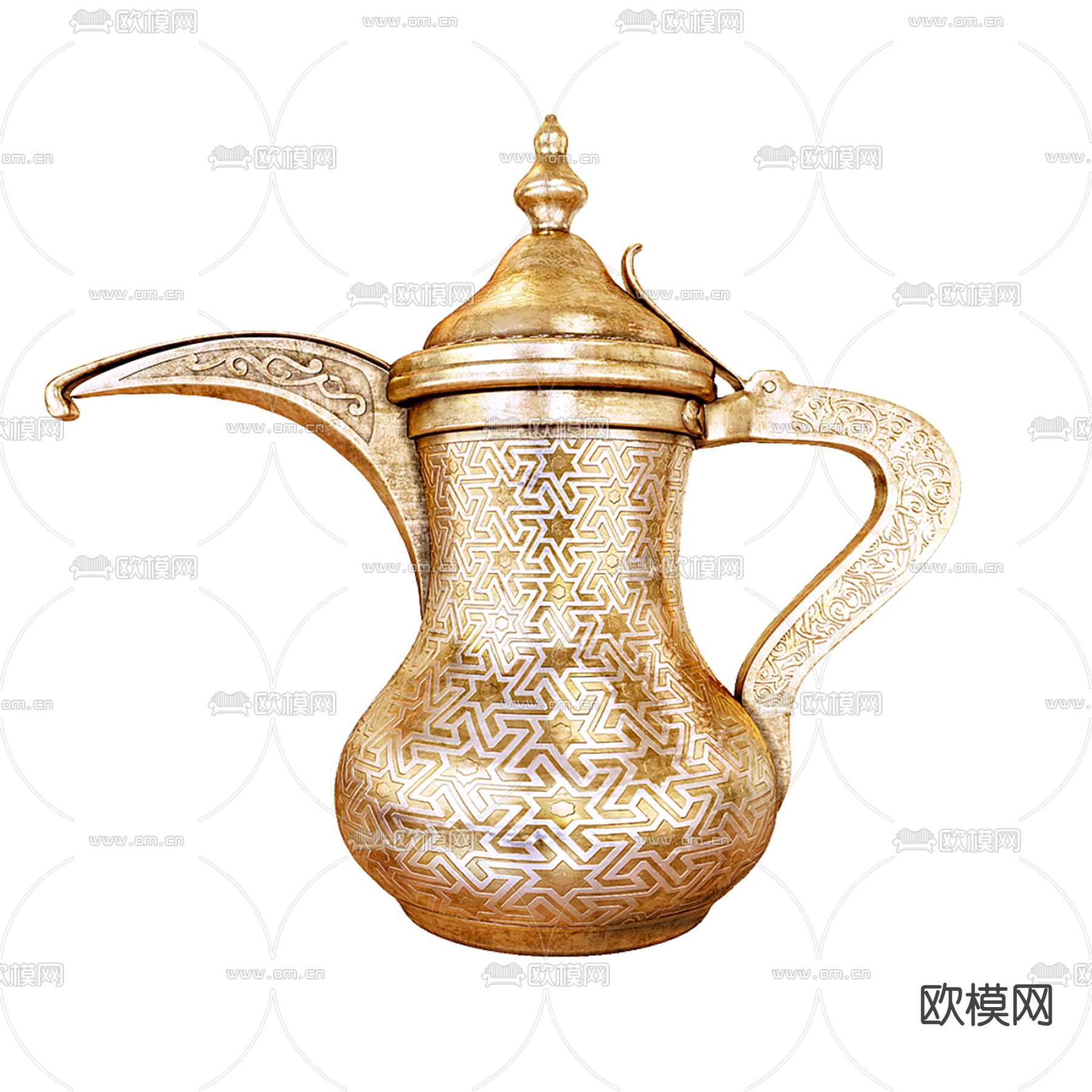 阿拉伯式茶壶 水壶 咖啡壶3d模型