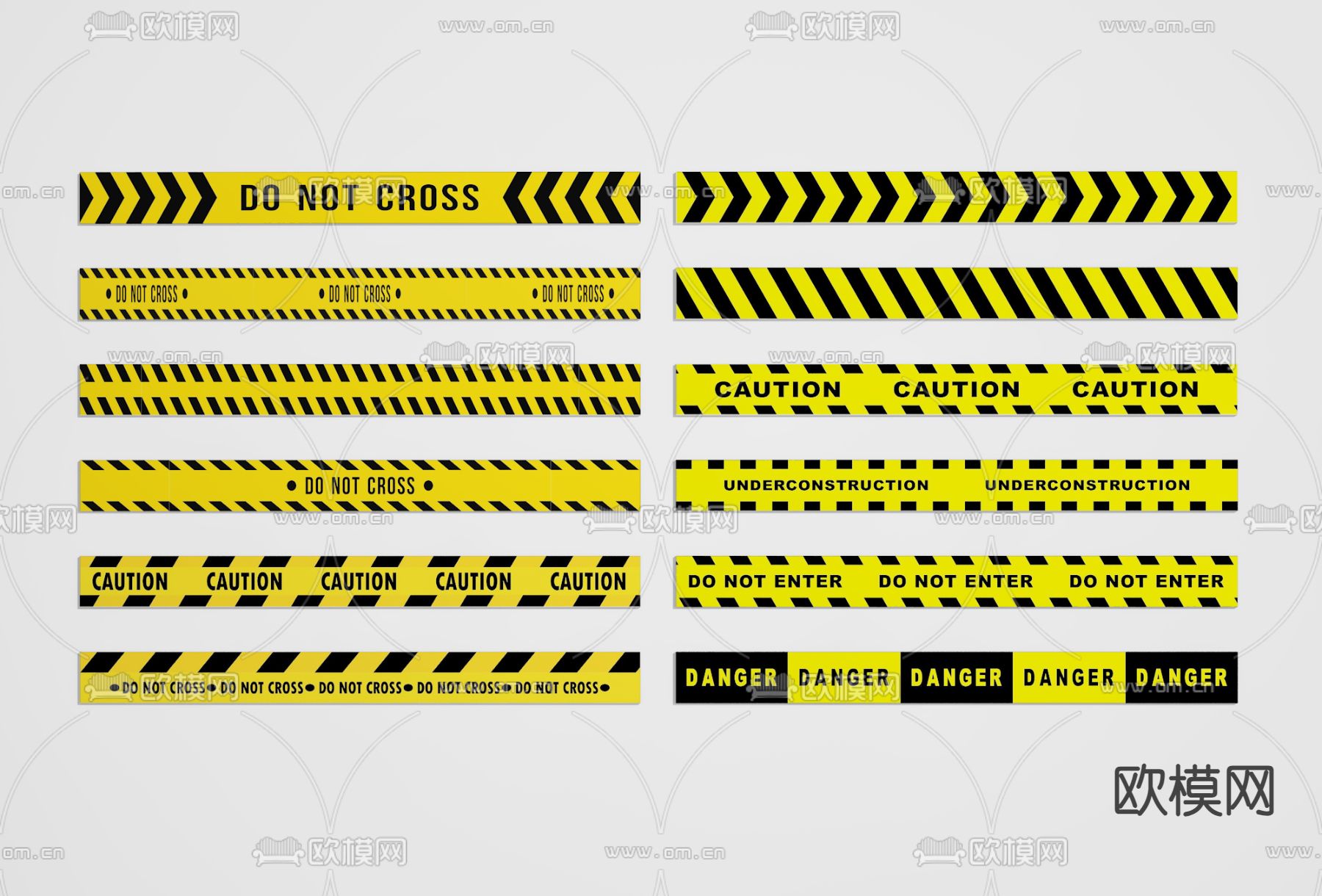 警示线 警戒线 标识 标线3d模型下载
