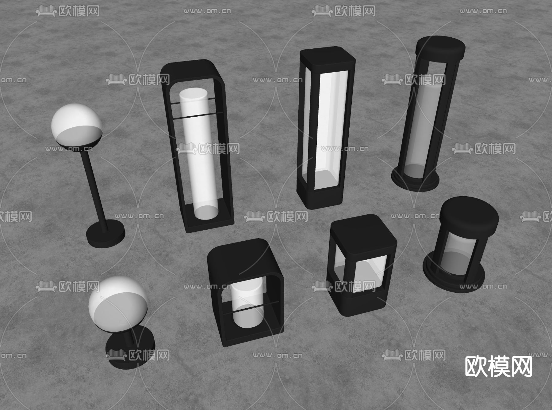 景观灯 户外灯 草坪灯 庭院灯su模型下载（渲染图1）