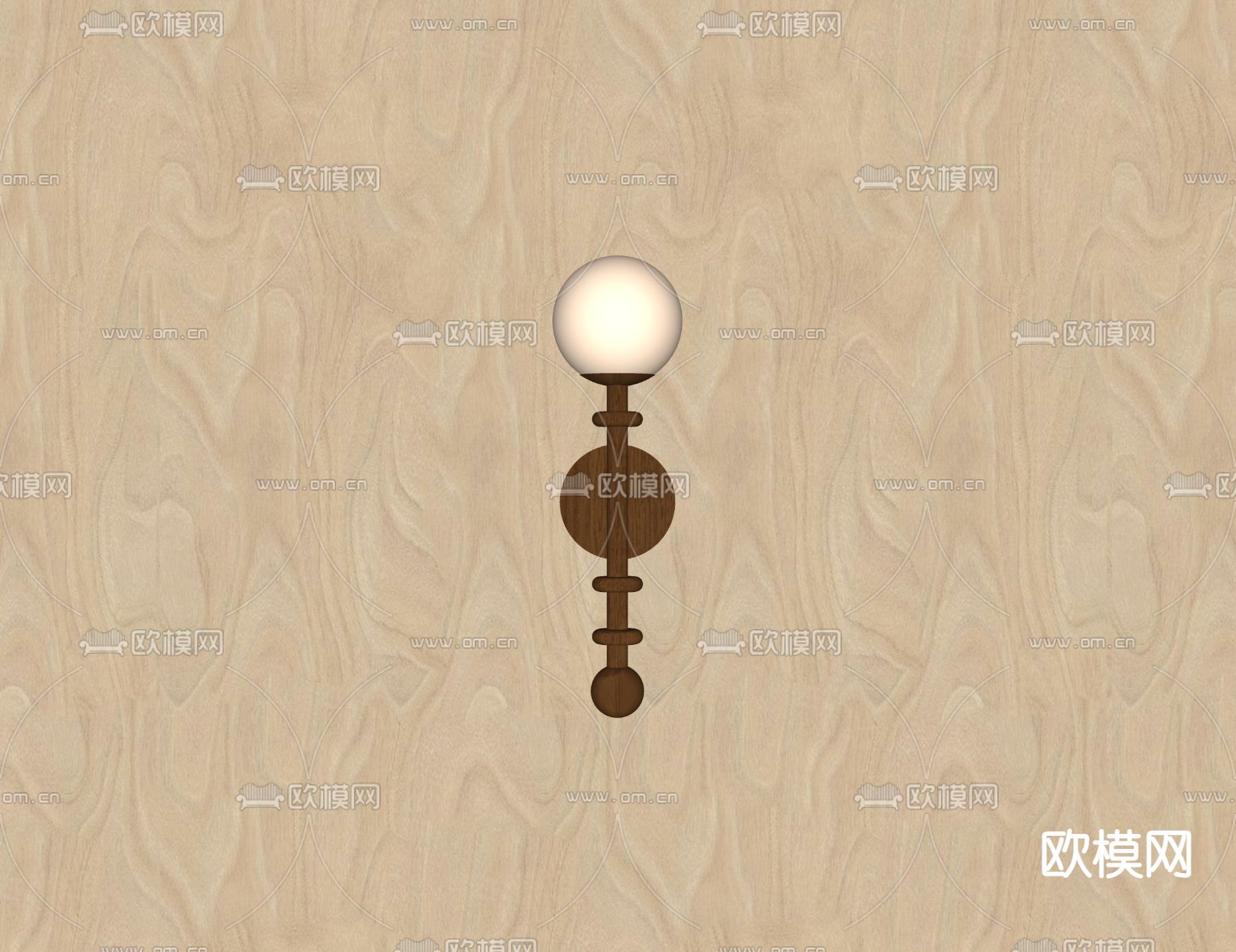 中古风壁灯su模型下载（渲染图1）