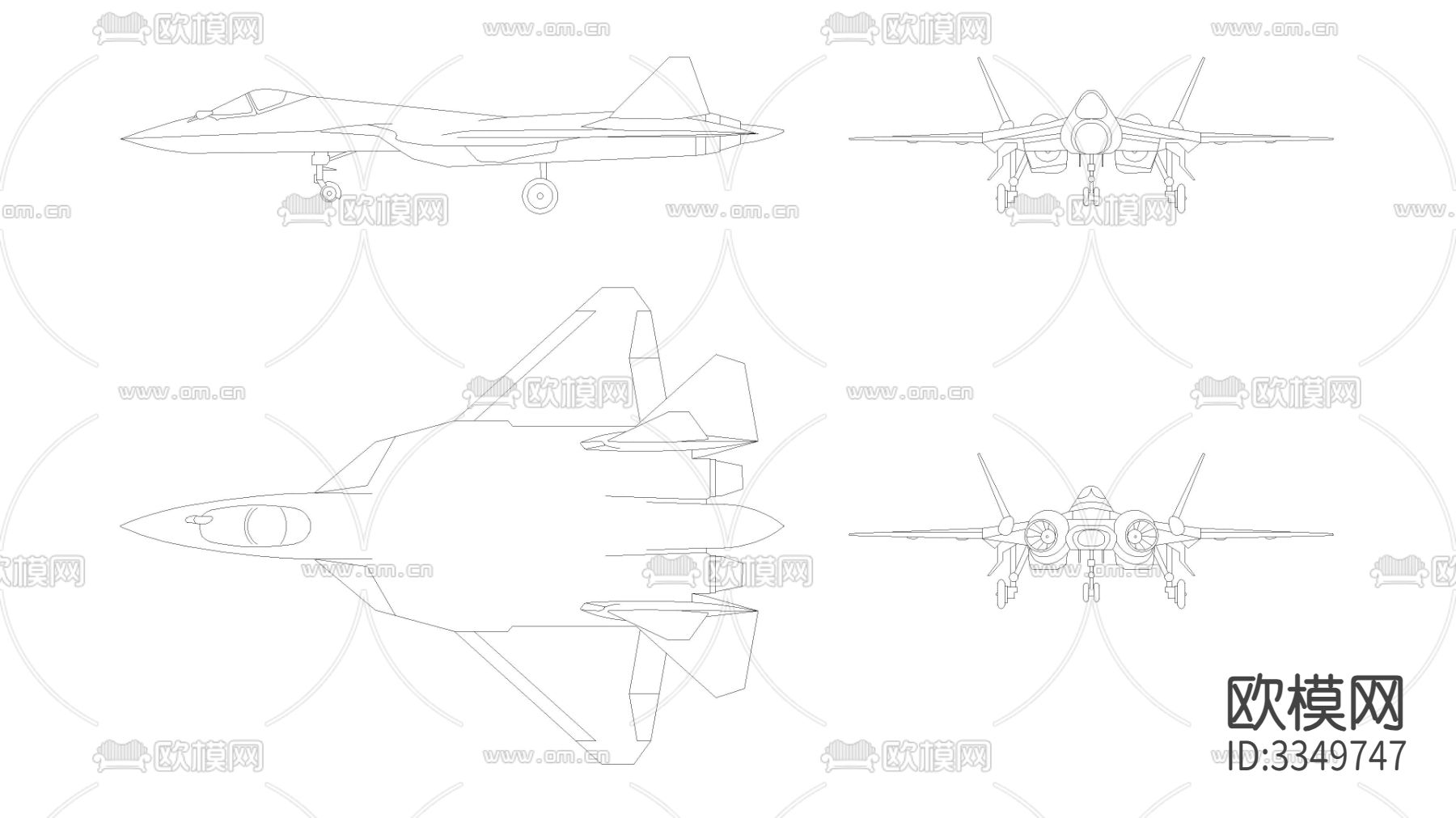 苏57战斗机cad平面图下载