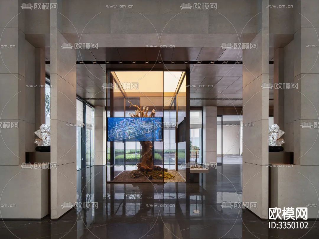 营销中心cad平面图下载（渲染图2）