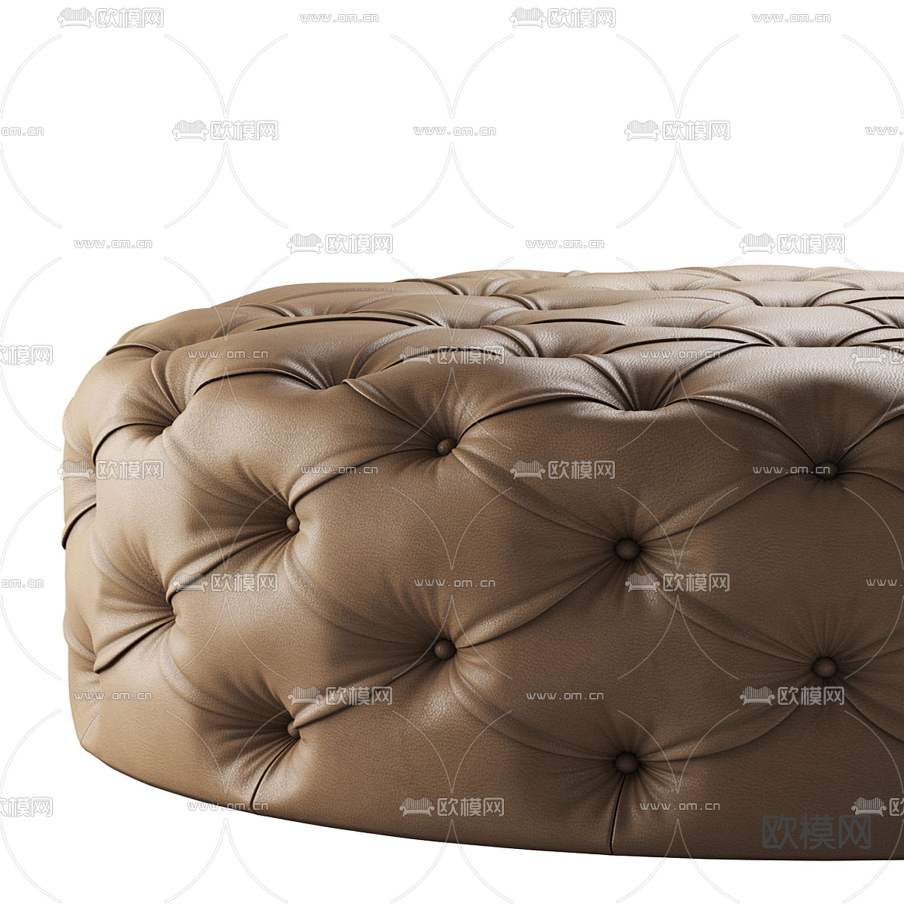 Minotti 沙发脚踏 圆凳su模型下载（渲染图2）