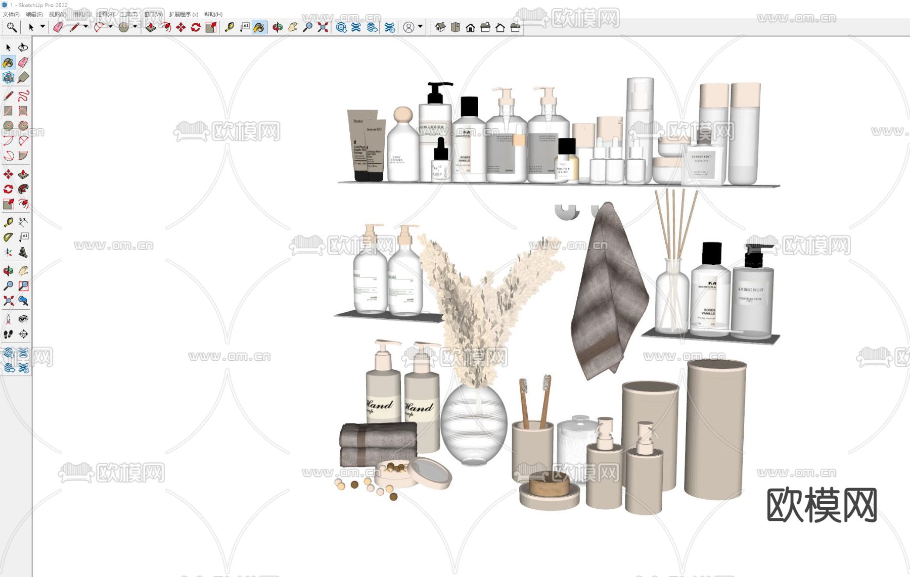 洗护用品 化妆品 毛巾su模型下载（渲染图1）