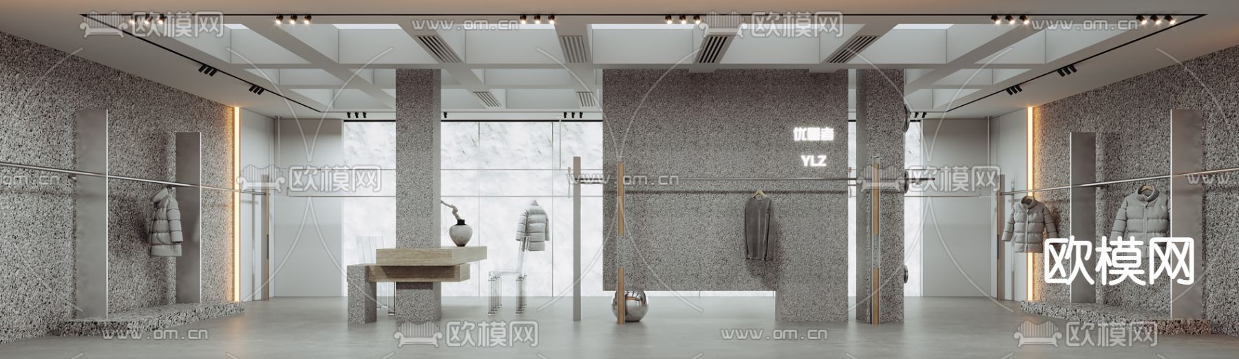 服装店 直播间3d模型下载（渲染图1）