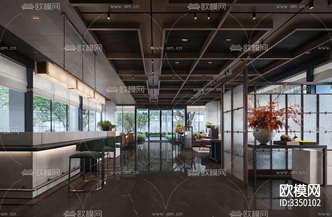 营销中心cad平面图下载（渲染图4）