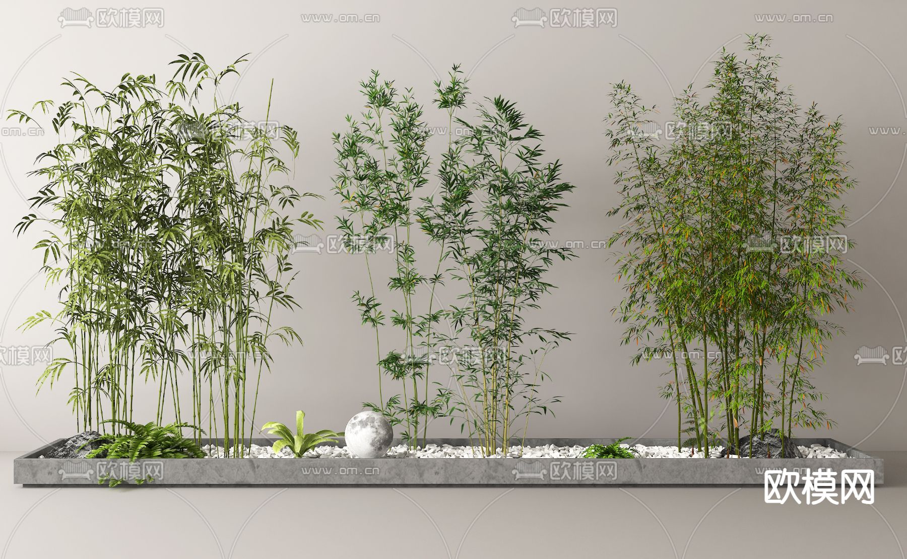 现代竹子 竹林 景观竹su模型下载（渲染图2）