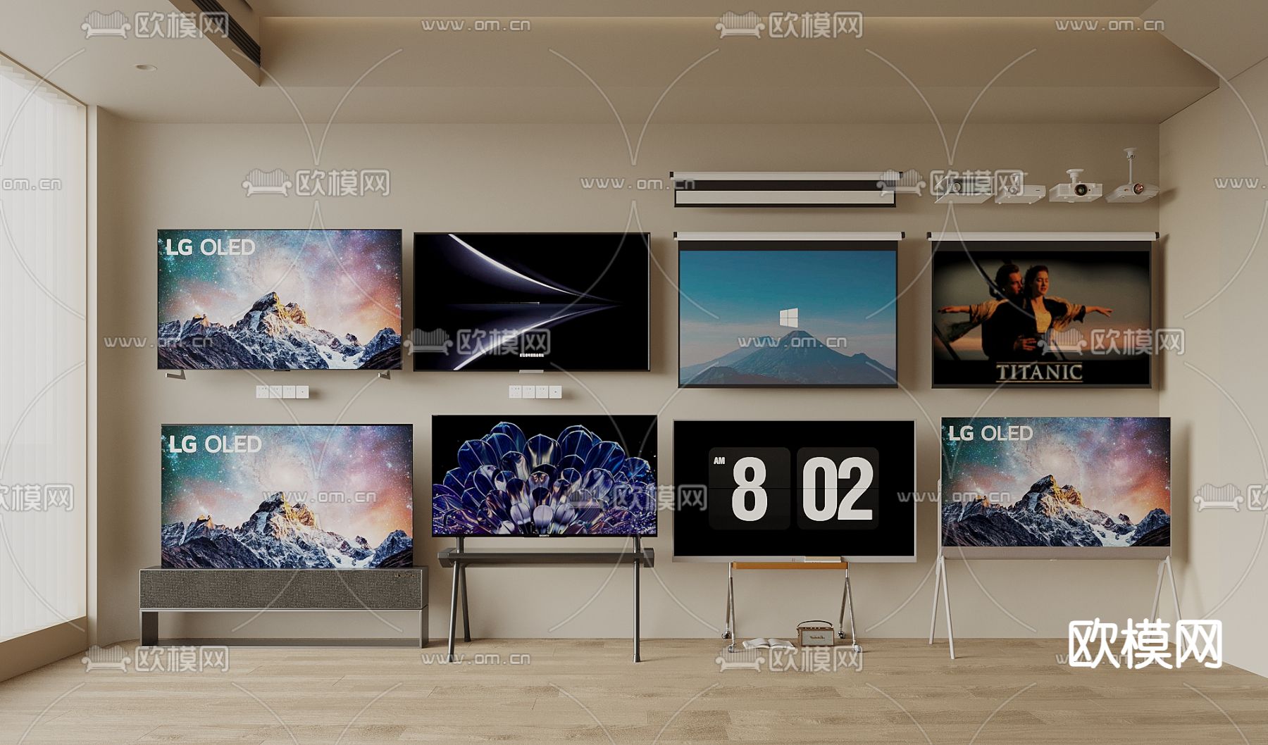 电视机 移动电视 显示屏3d模型下载