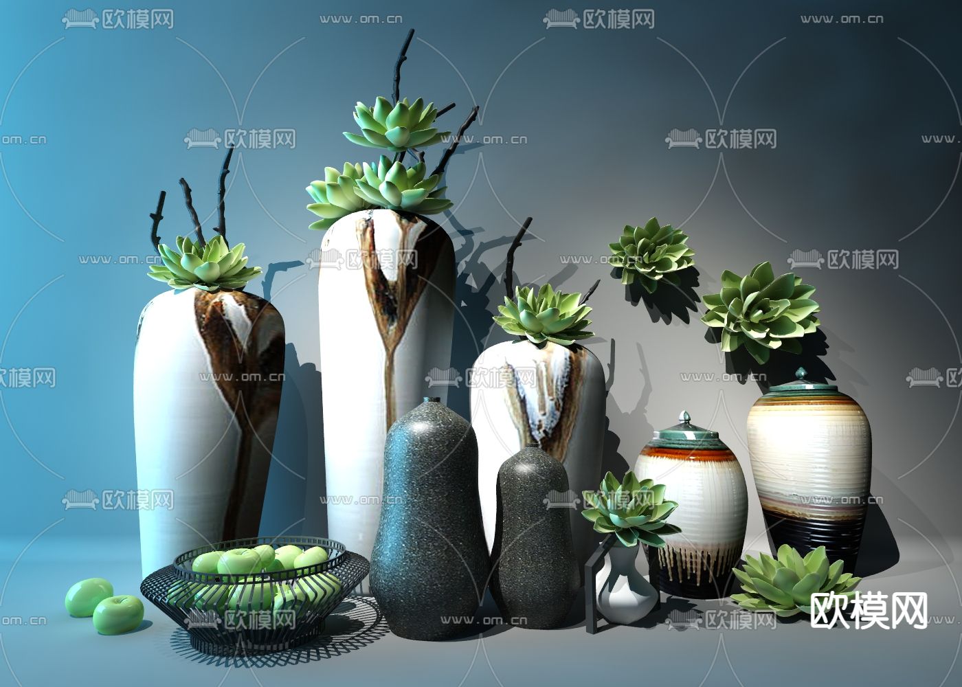 新中式器皿 陶罐免费3d模型下载