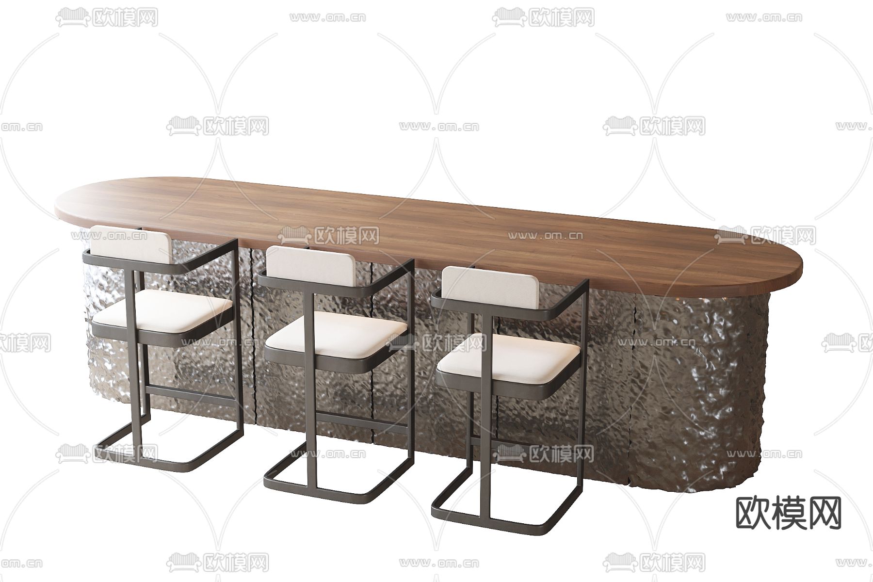 现代吧台 吧椅3d模型下载