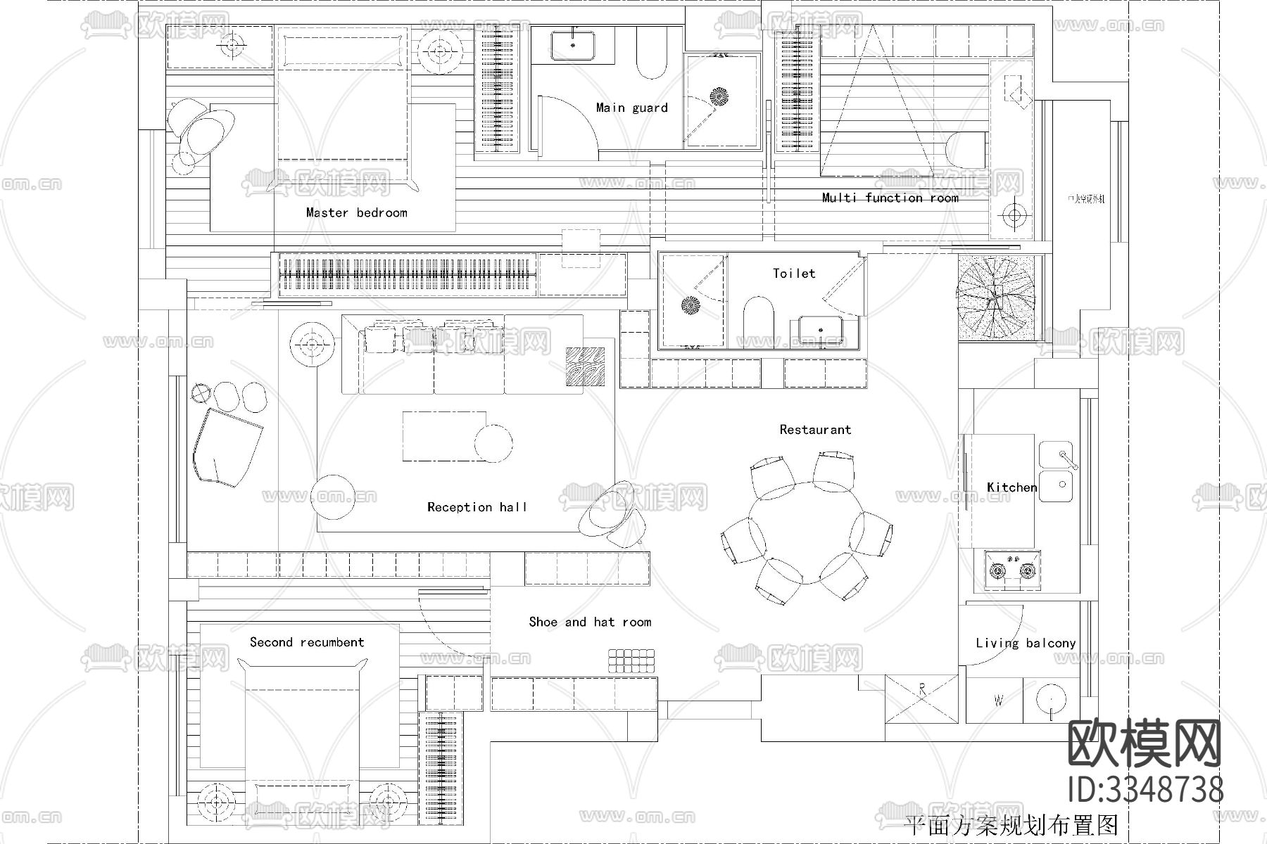 室内家装CAD施工图下载（渲染图6）