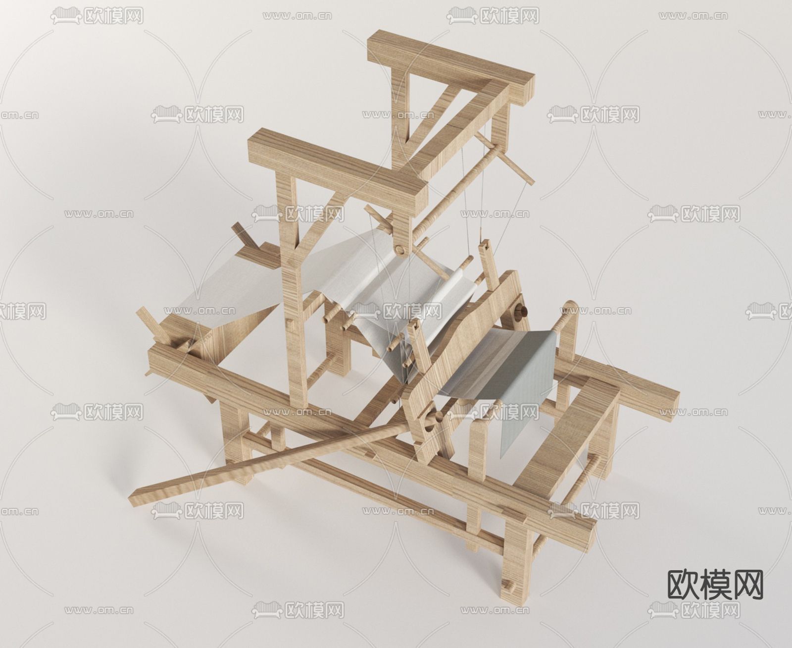 纺织机 织布机3d模型下载