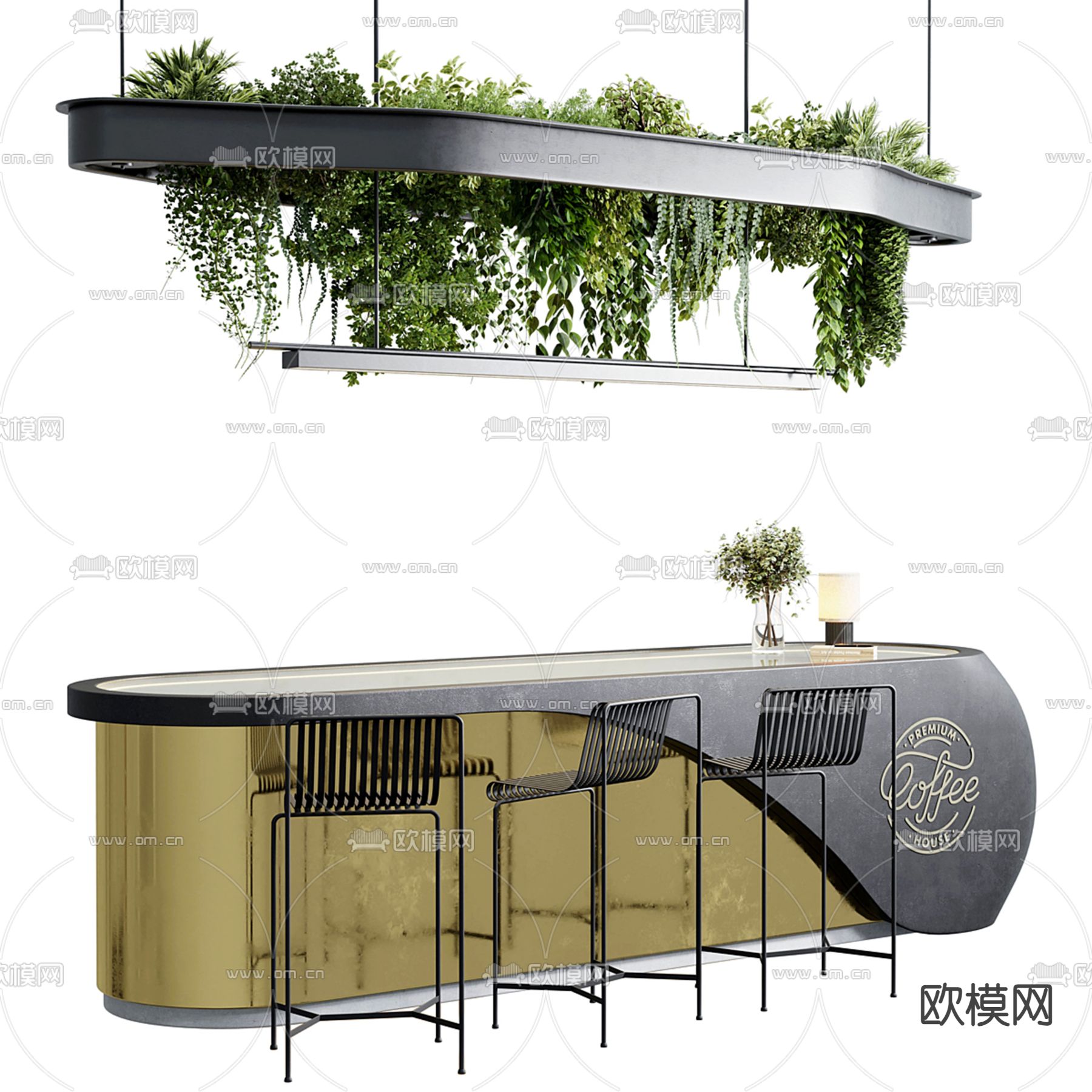 咖啡操作台 吧台3d模型下载