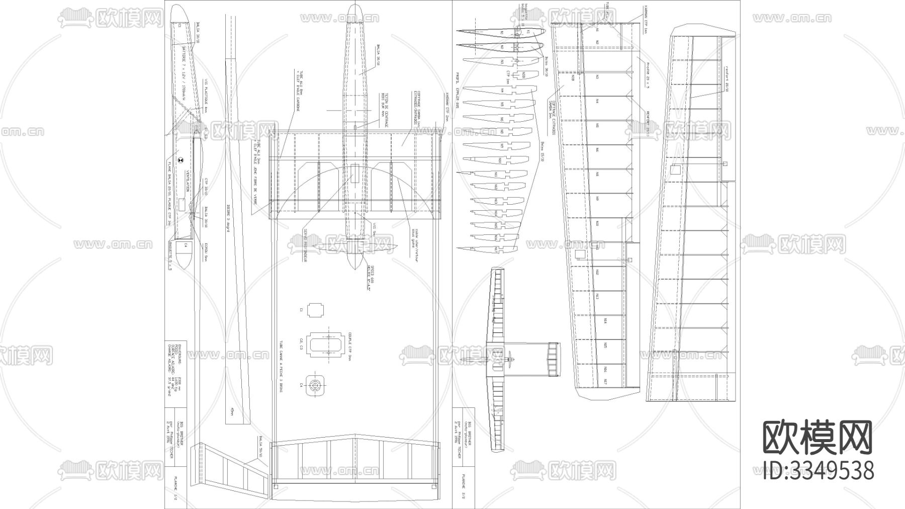 滑翔机cad平面图下载