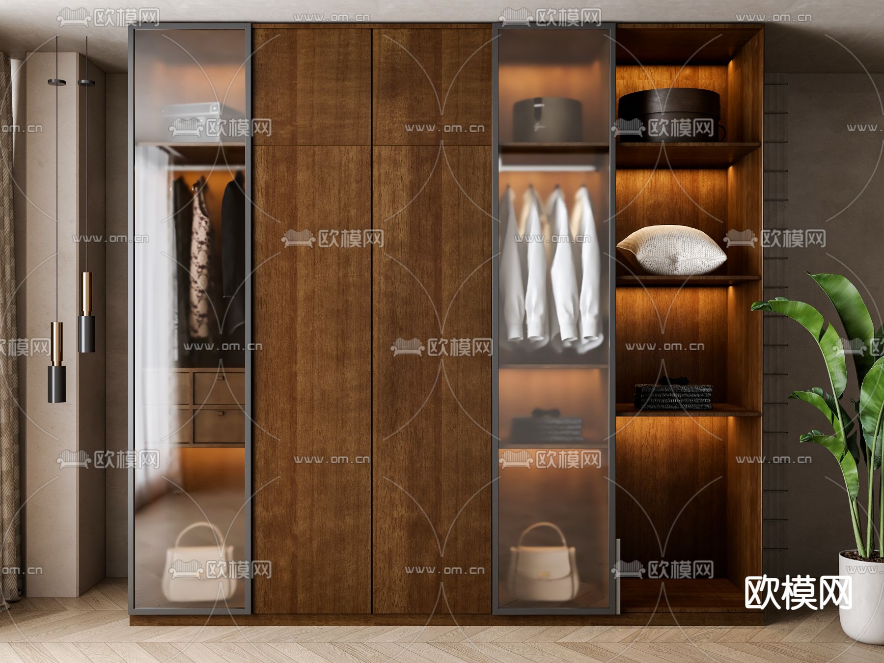 北欧衣柜su模型下载（渲染图2）