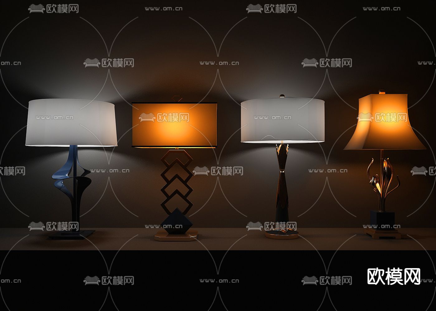 后现代台灯免费3d模型下载