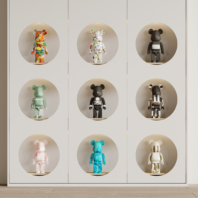  潮玩 公仔 卡通摆件 暴力熊su模型 