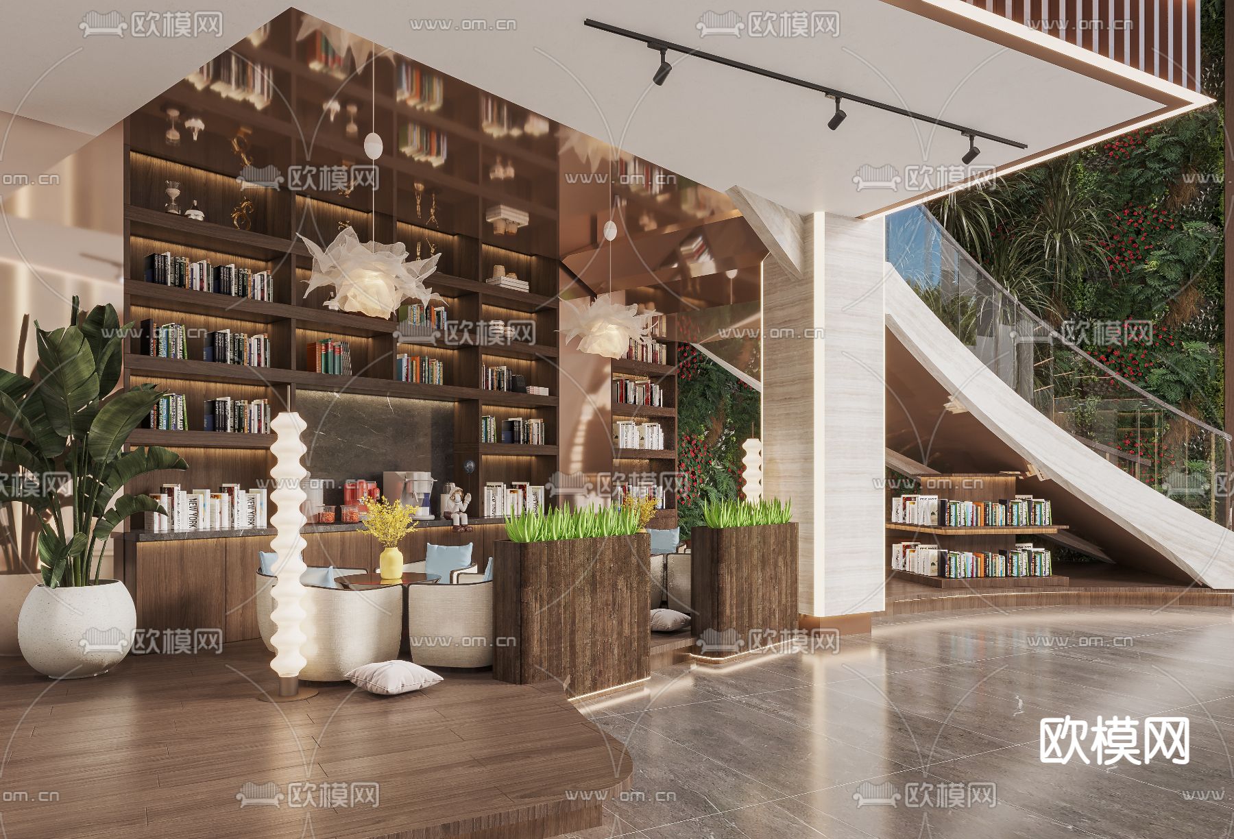 文化中心大堂3d模型下载（渲染图3）