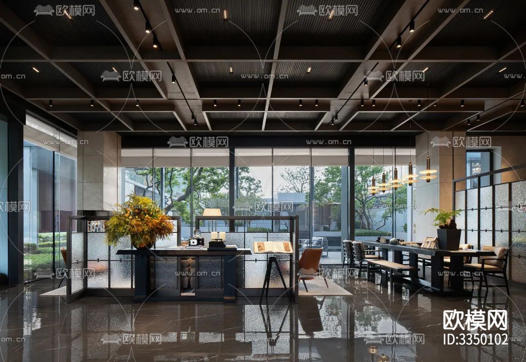 营销中心cad平面图下载（渲染图5）