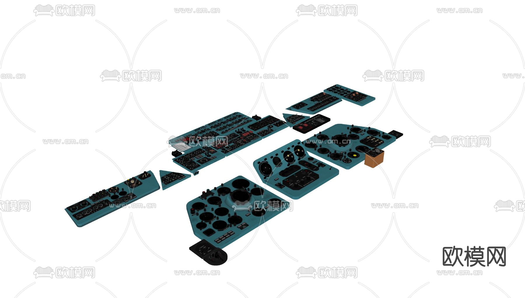 飞机操控盘 航天控制设置3d模型下载（渲染图2）