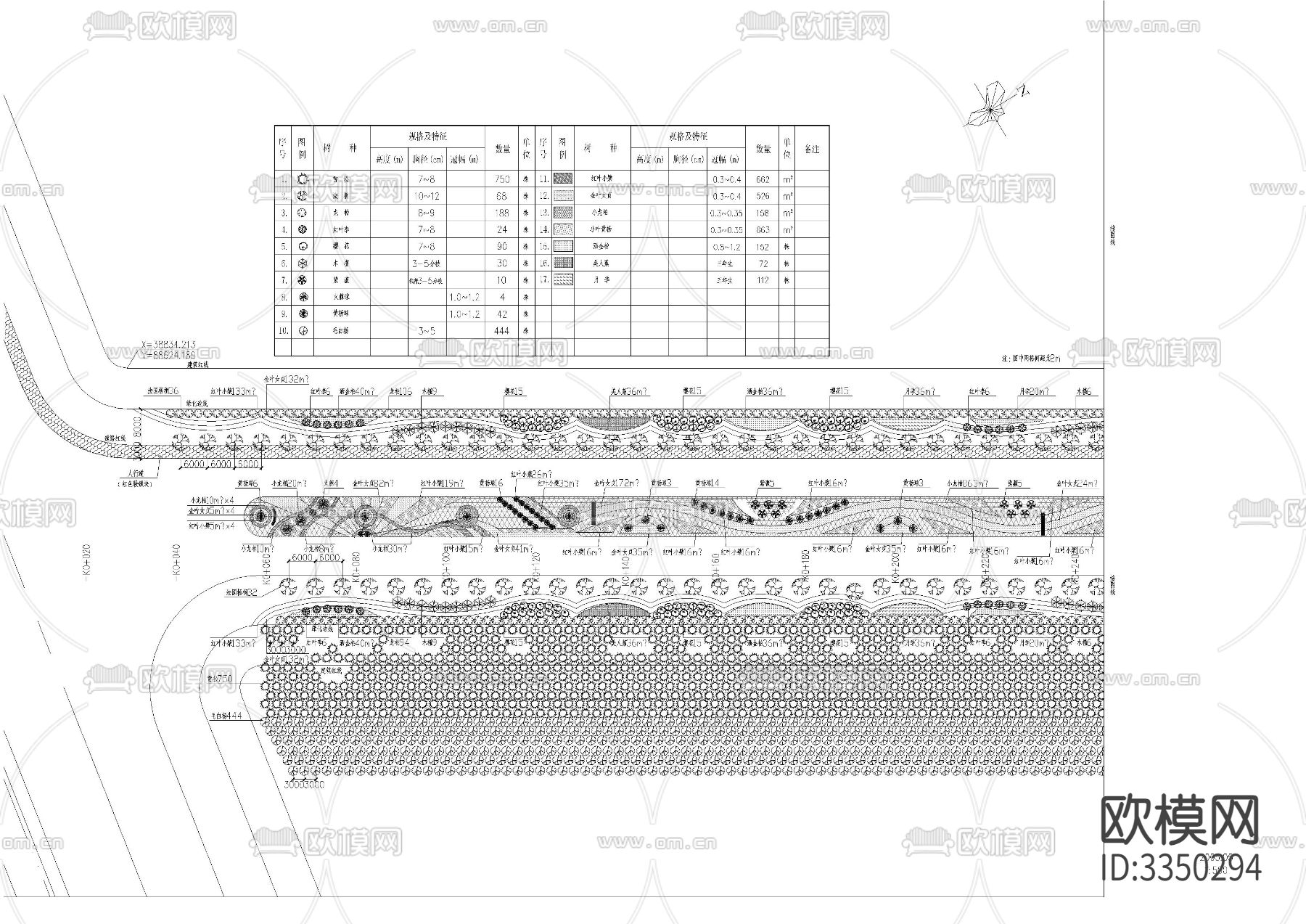 滨海公路景观cad平面图下载（渲染图1）