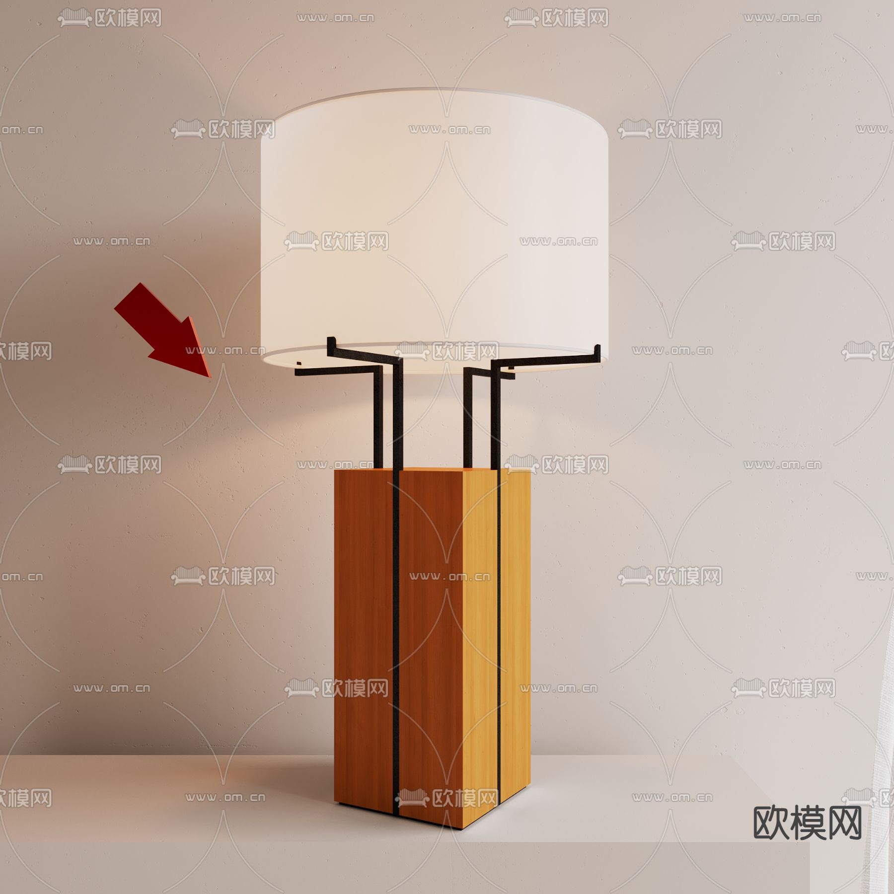 中古风台灯3d模型下载