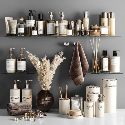  洗护用品 化妆品 毛巾su模型 