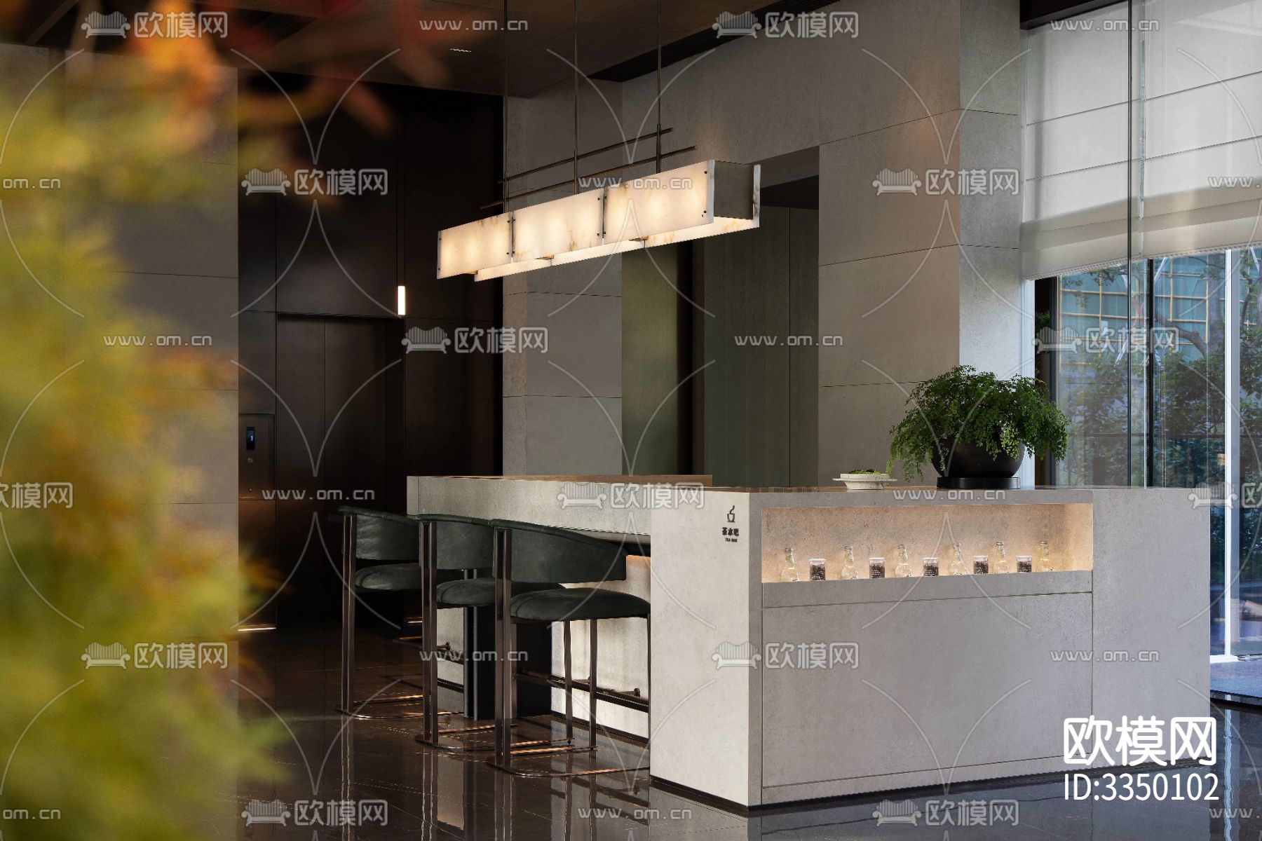 营销中心cad平面图下载（渲染图7）