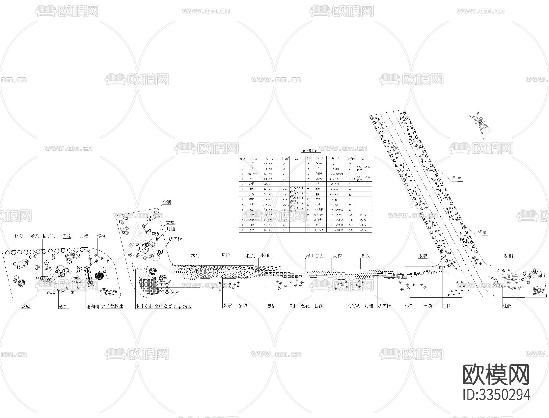 滨海公路景观cad平面图下载（渲染图2）