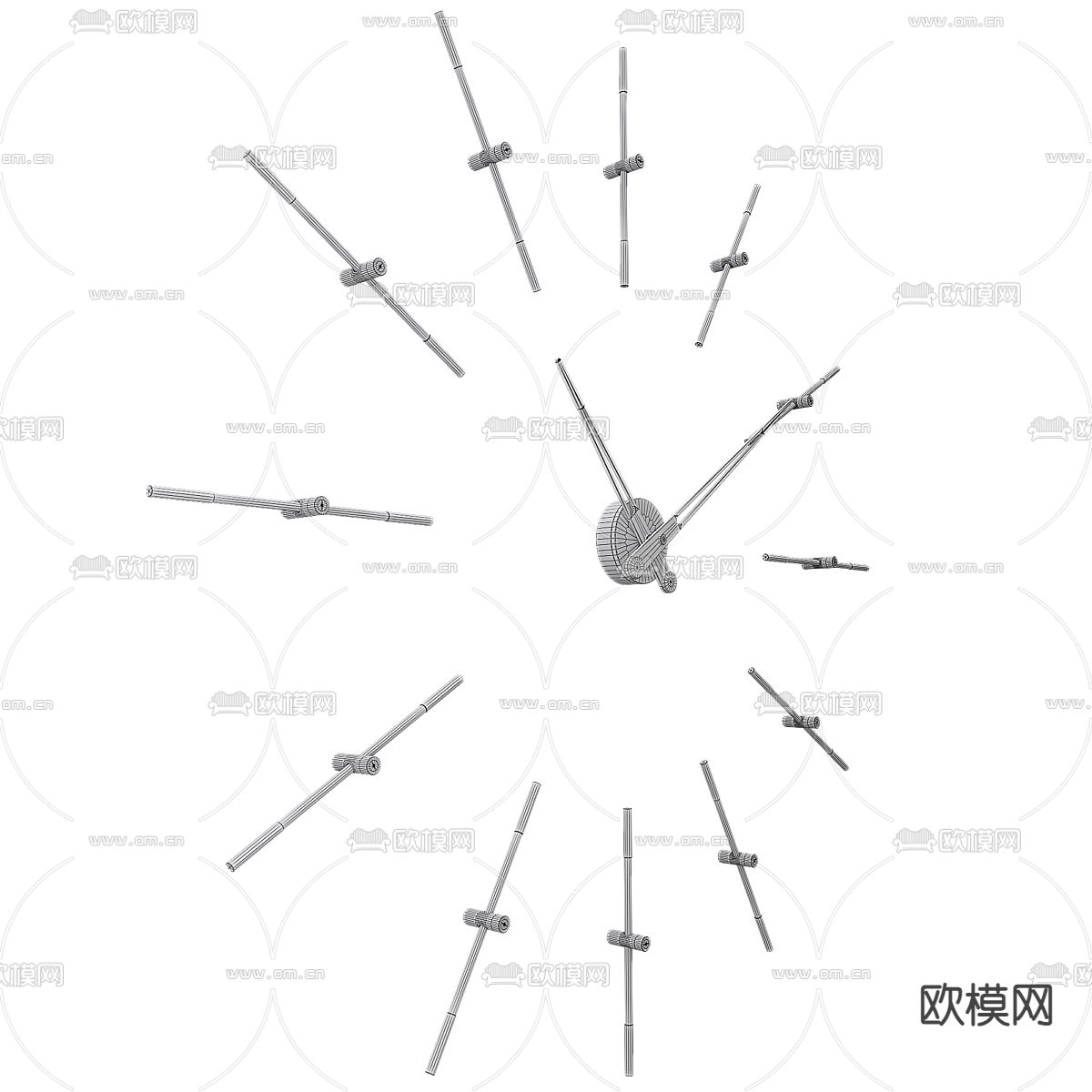 Nomon Merlin挂钟 时钟3d模型下载（渲染图2）
