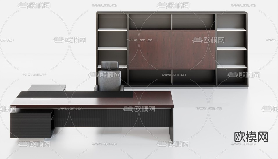 经理办公桌 班桌台3d模型下载