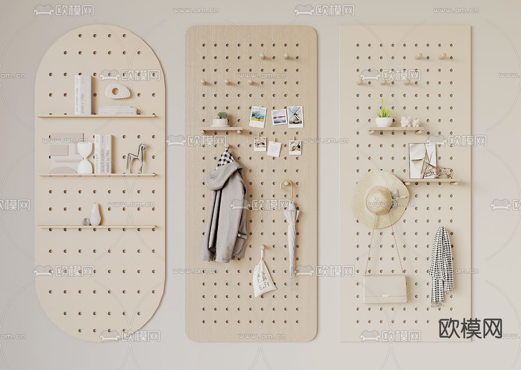 洞洞板 吊柜壁柜3d模型下载