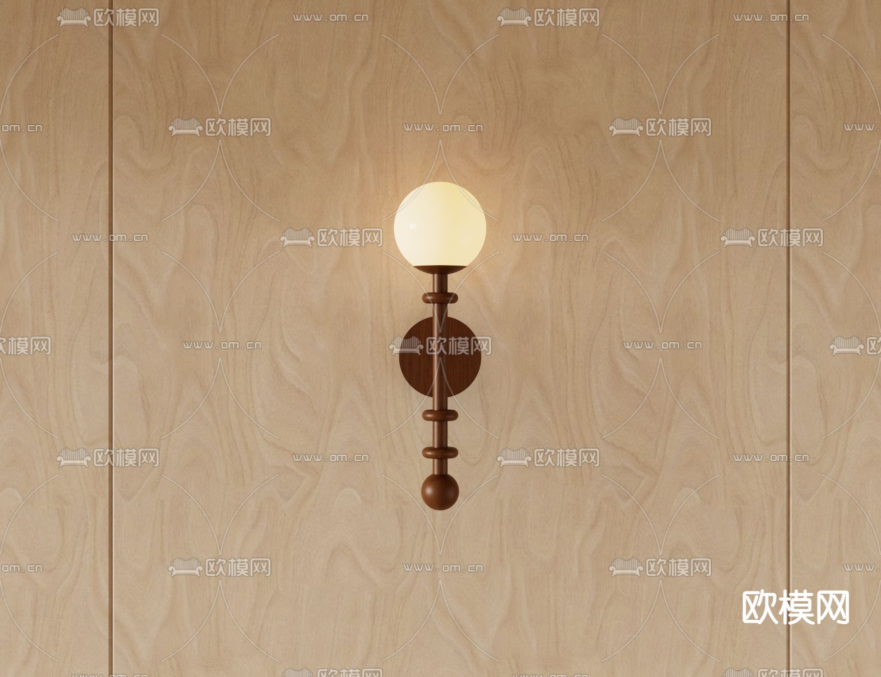 中古风壁灯su模型下载（渲染图2）