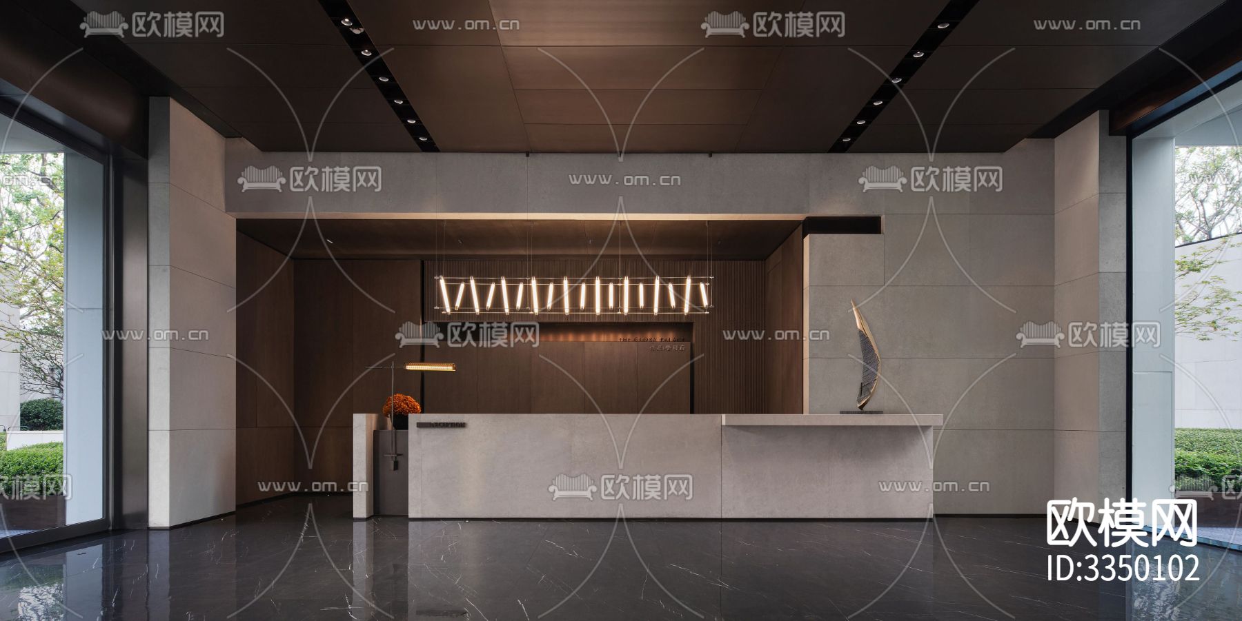 营销中心cad平面图下载（渲染图1）