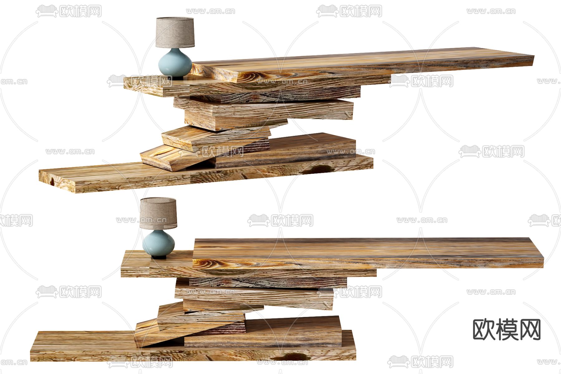 新中式 接待台 咨询台3d模型下载