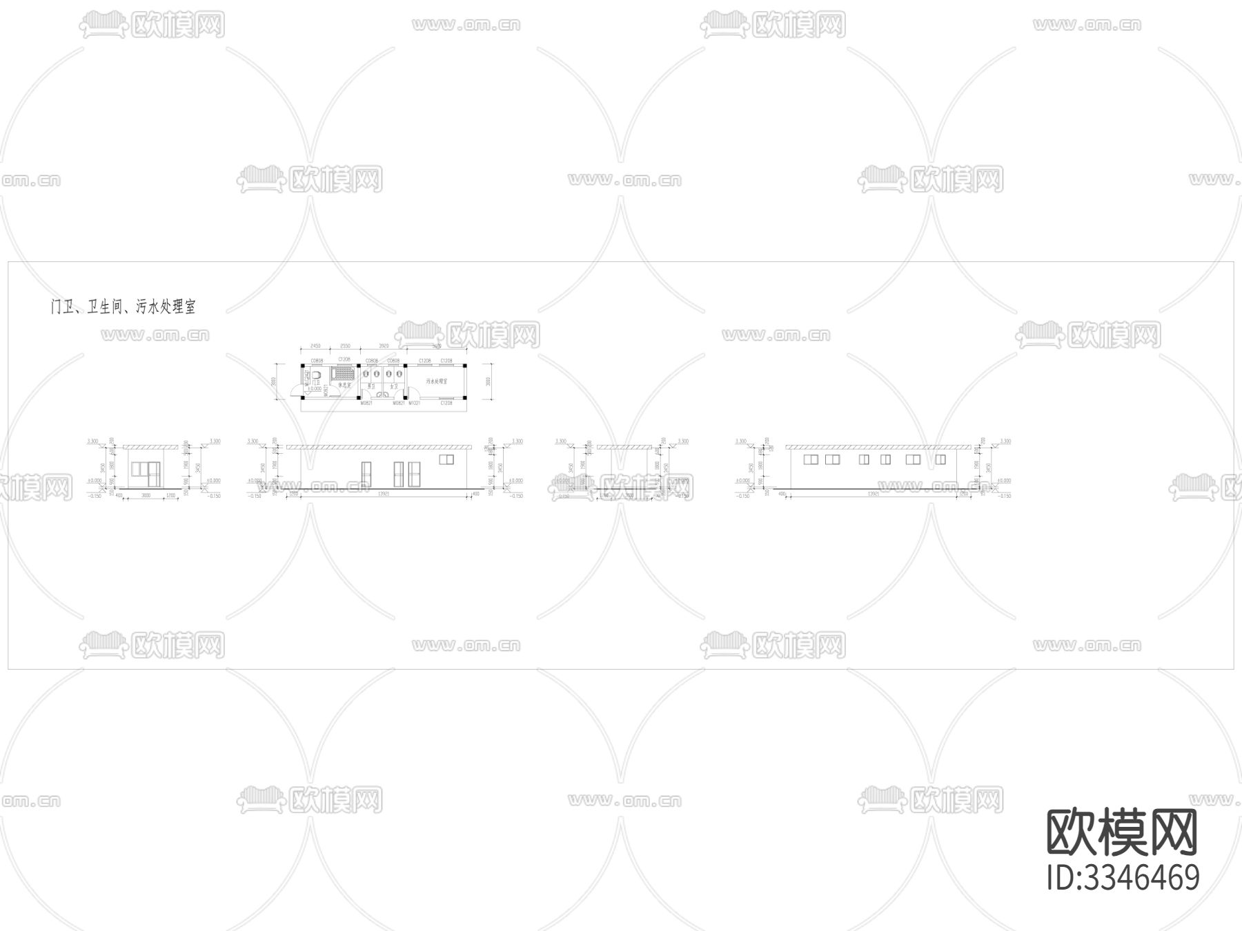 虎门垃圾站CAD施工图下载（渲染图3）