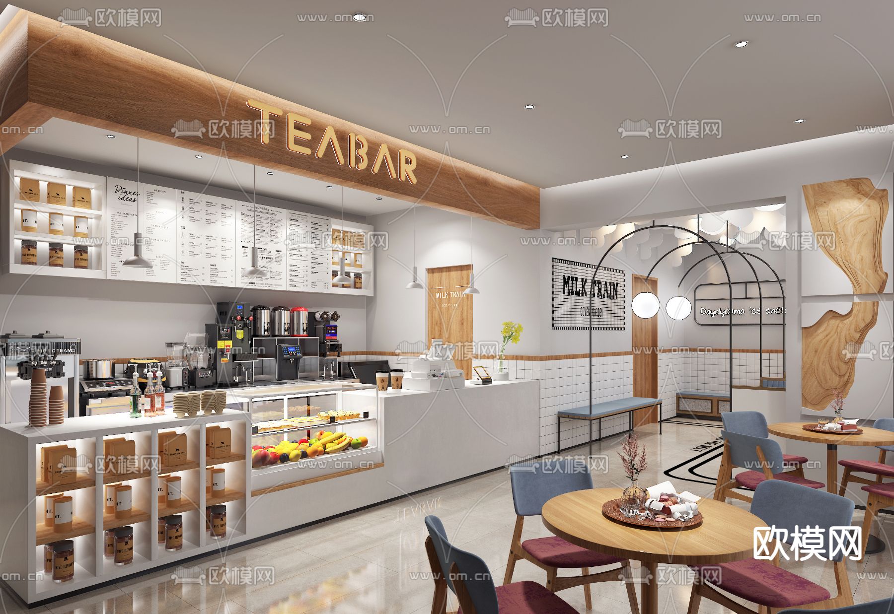 北欧咖啡厅 咖啡店3d模型下载