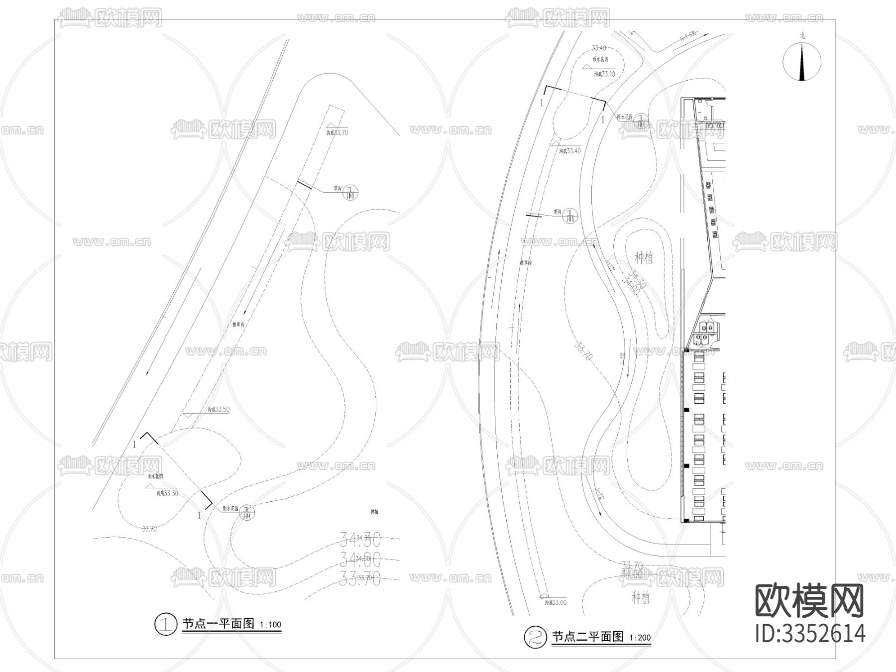 海绵城市系统总图cad平面图下载（渲染图2）
