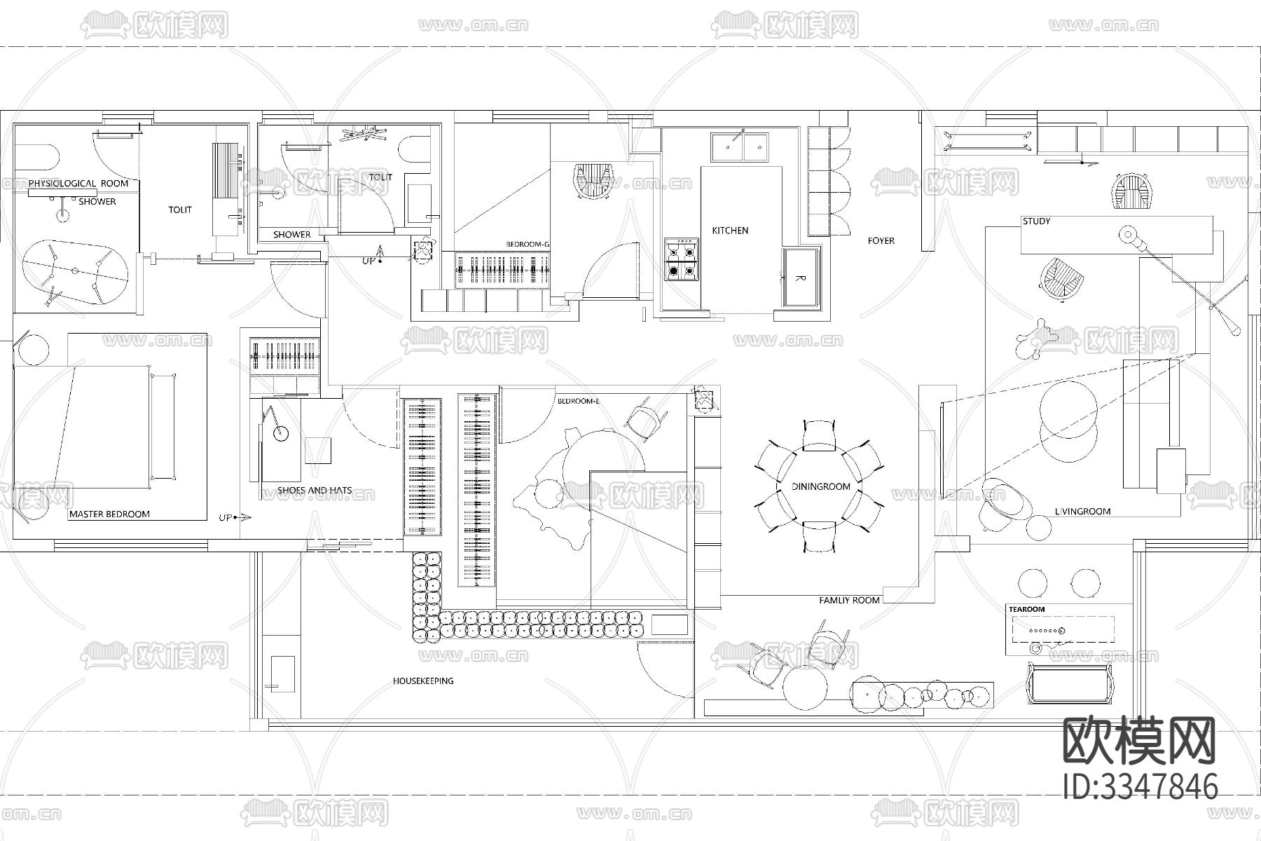 家装彩平图 CAD平面图下载（渲染图5）