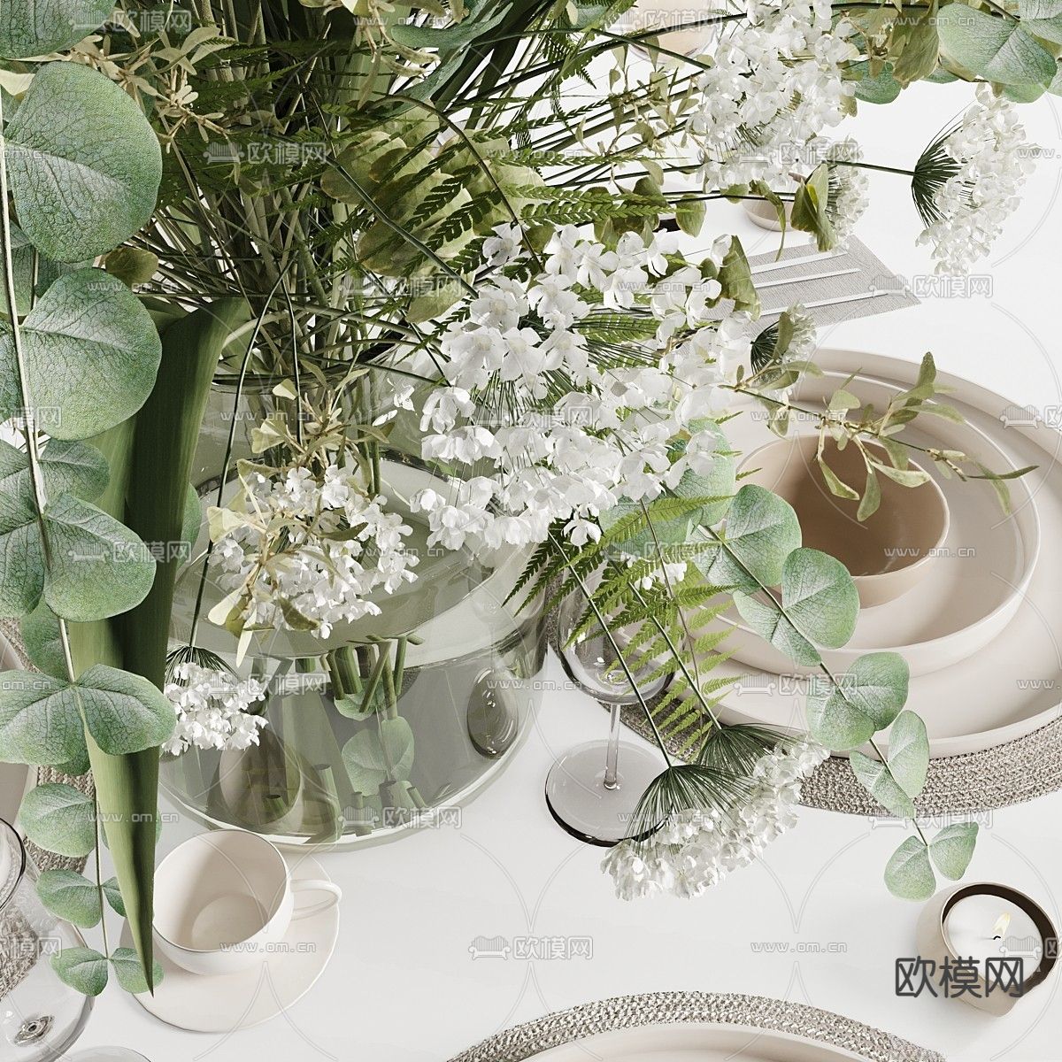 餐具 瓷器3d模型下载（渲染图4）