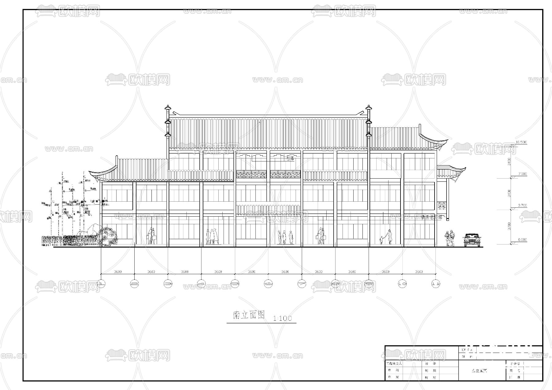 仿古商业建筑图下载（渲染图1）