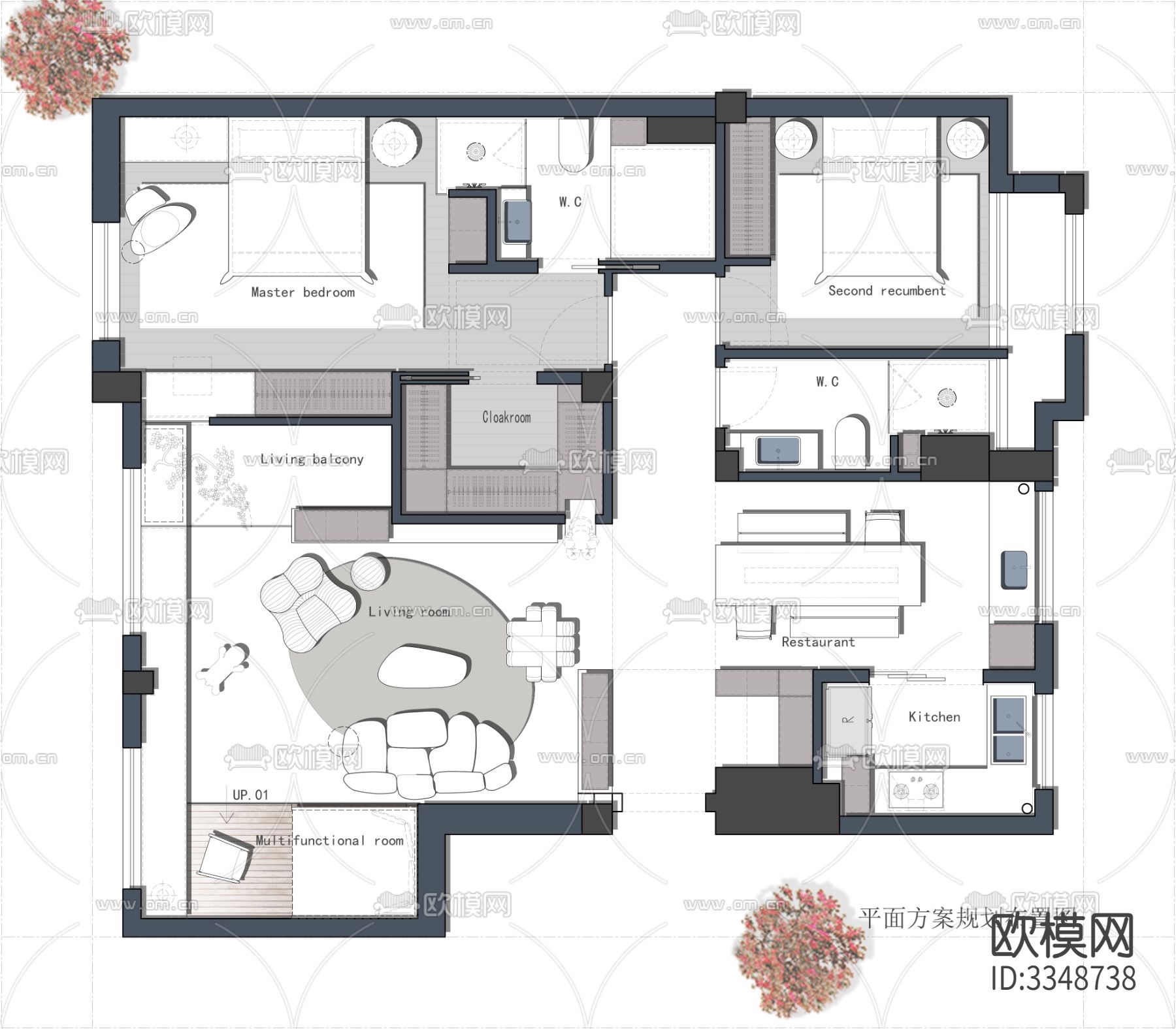 室内家装CAD施工图下载（渲染图8）