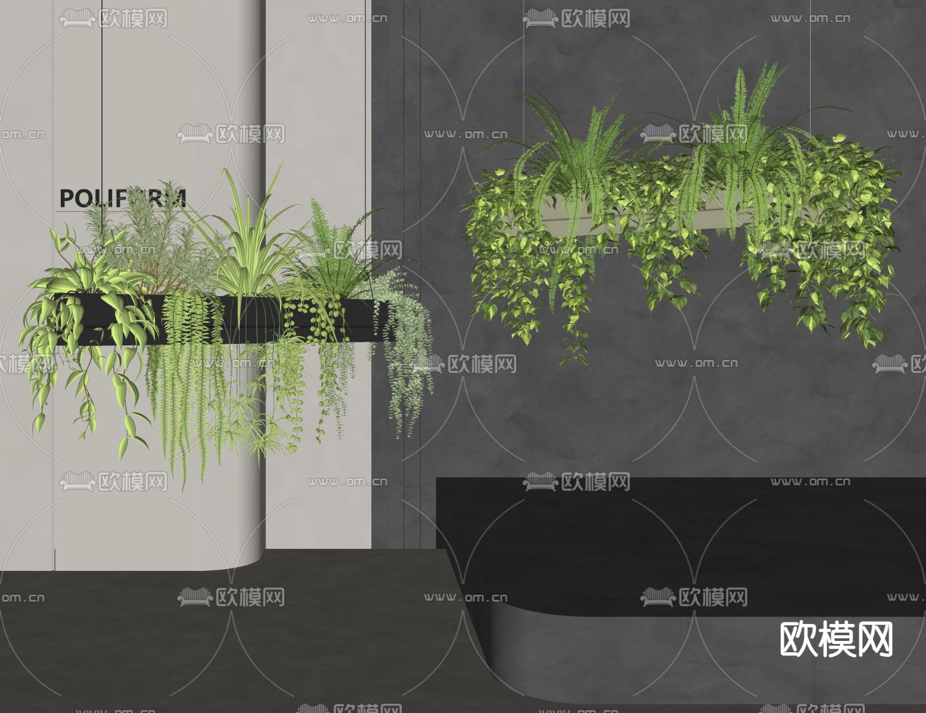 吊篮 吊盆su模型下载（渲染图1）