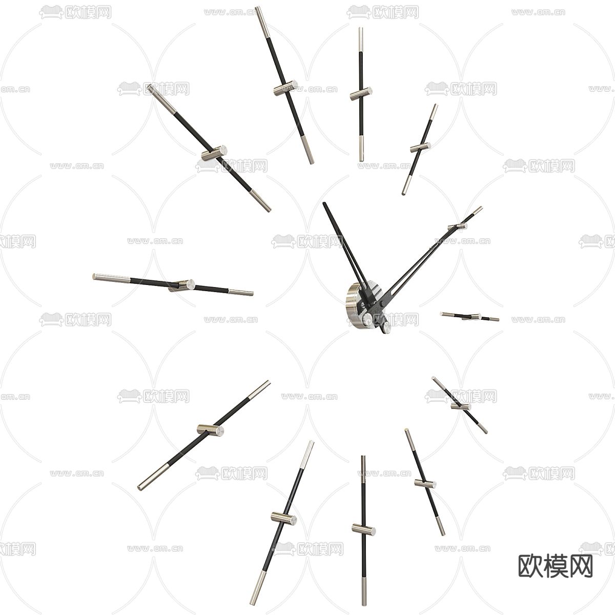 Nomon Merlin挂钟 时钟3d模型下载（渲染图1）
