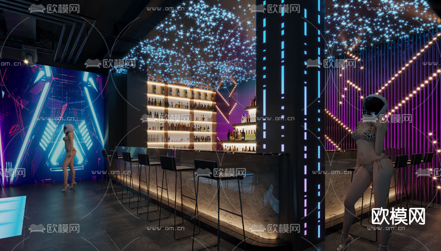 现代酒吧 娱乐场所3d模型下载