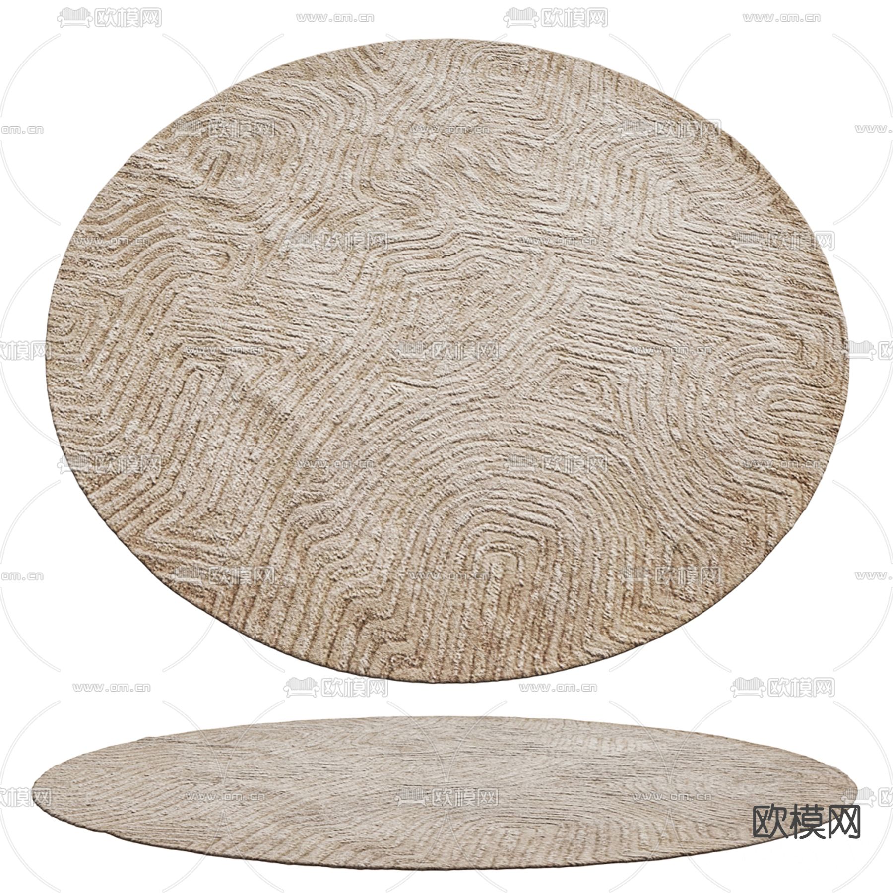 抽象地毯 圆毯3d模型下载（渲染图2）