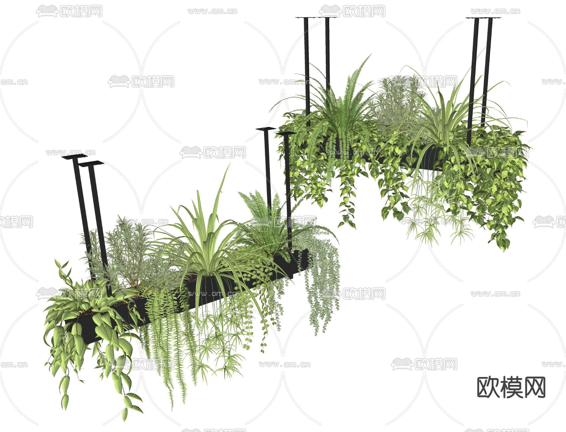 吊篮 吊盆su模型下载（渲染图1）